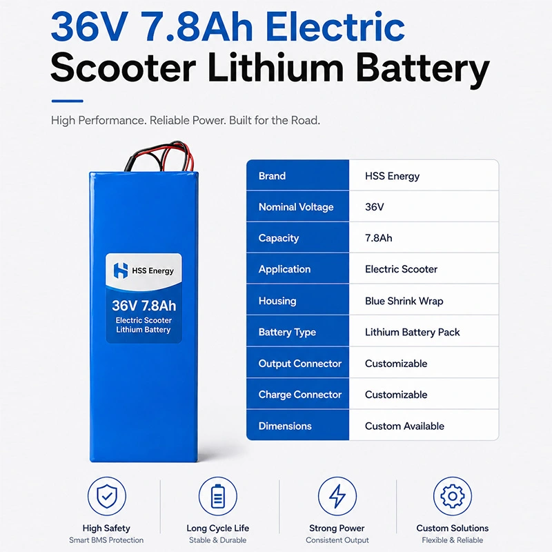 36V 7,8Ah elektrisk scooter lithium batteri