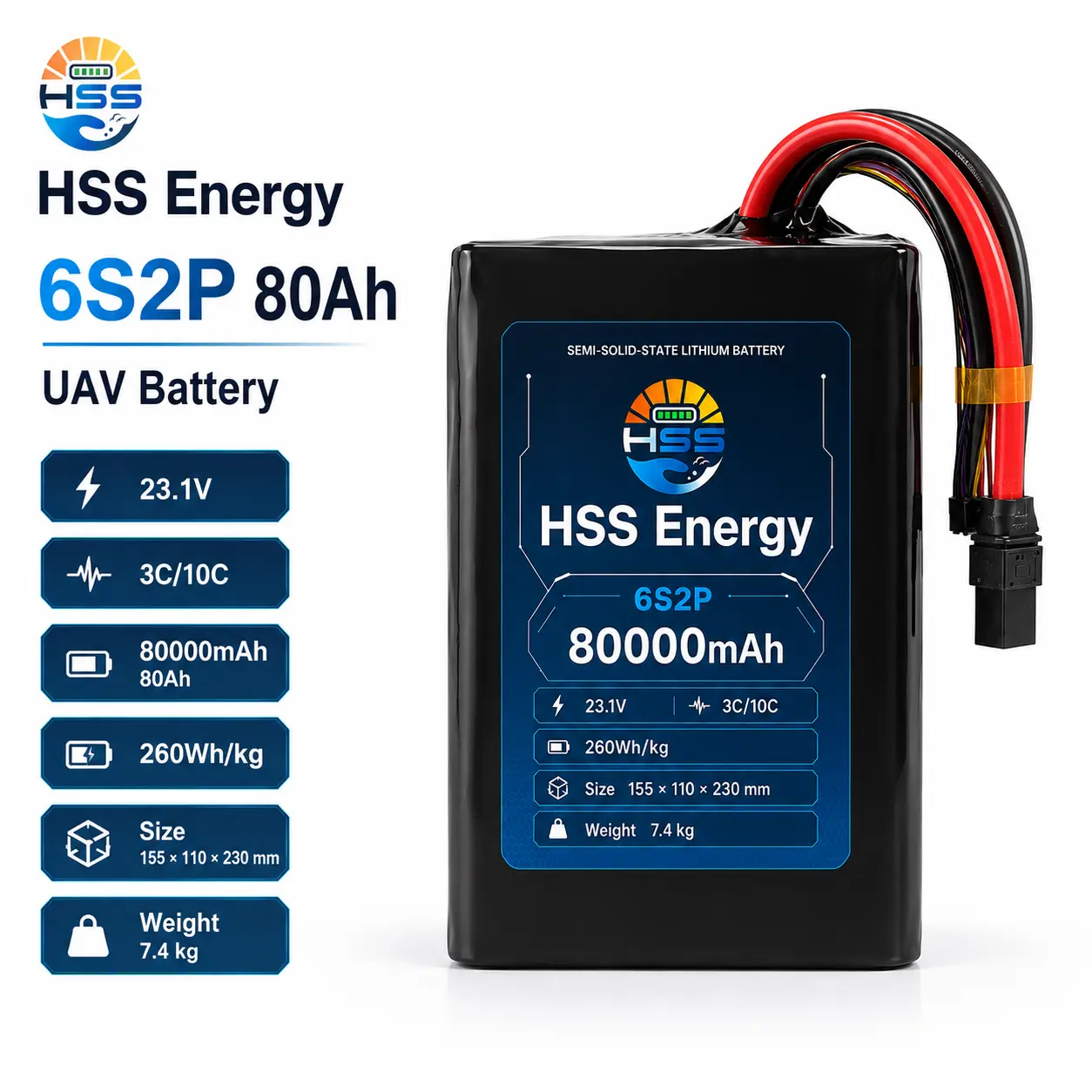 6S 80000mAh UAV-batteri