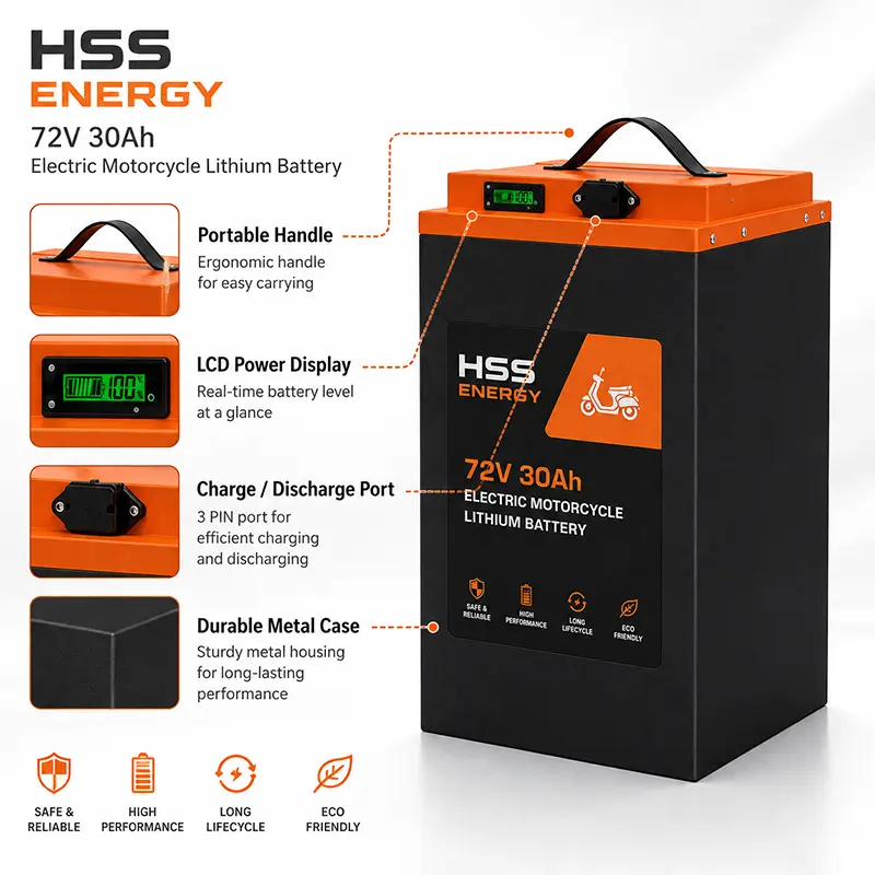 72V 30Ah elektrisk motorcykel lithium batteri