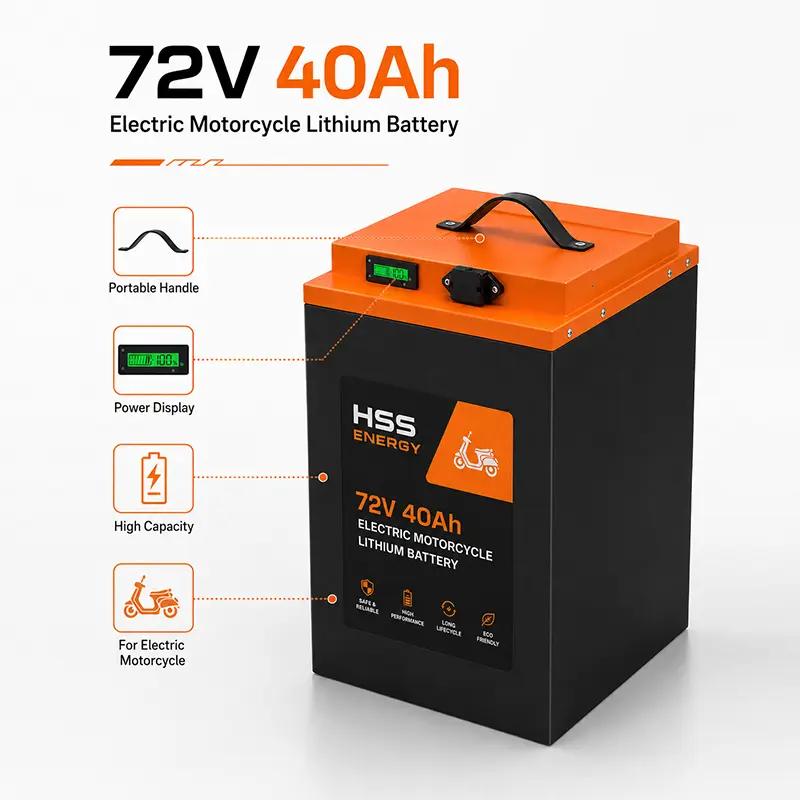 72V 40Ah elektrisk motorcykel lithium batteri