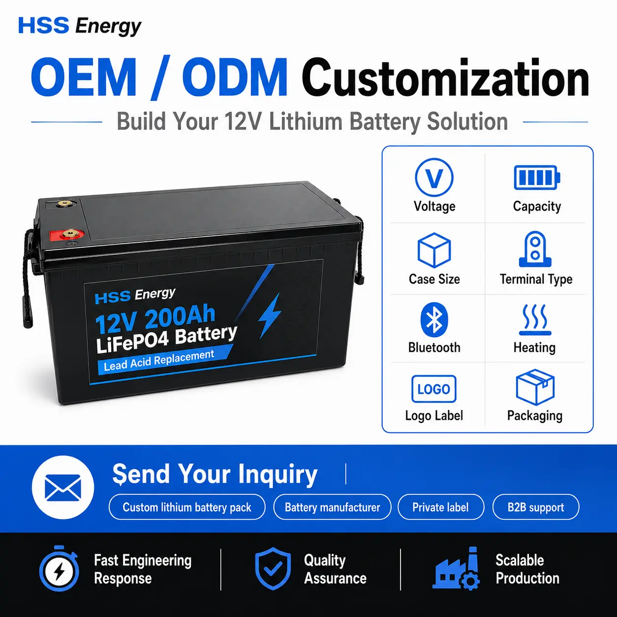 12V 200Ah LiFePO4 Battery