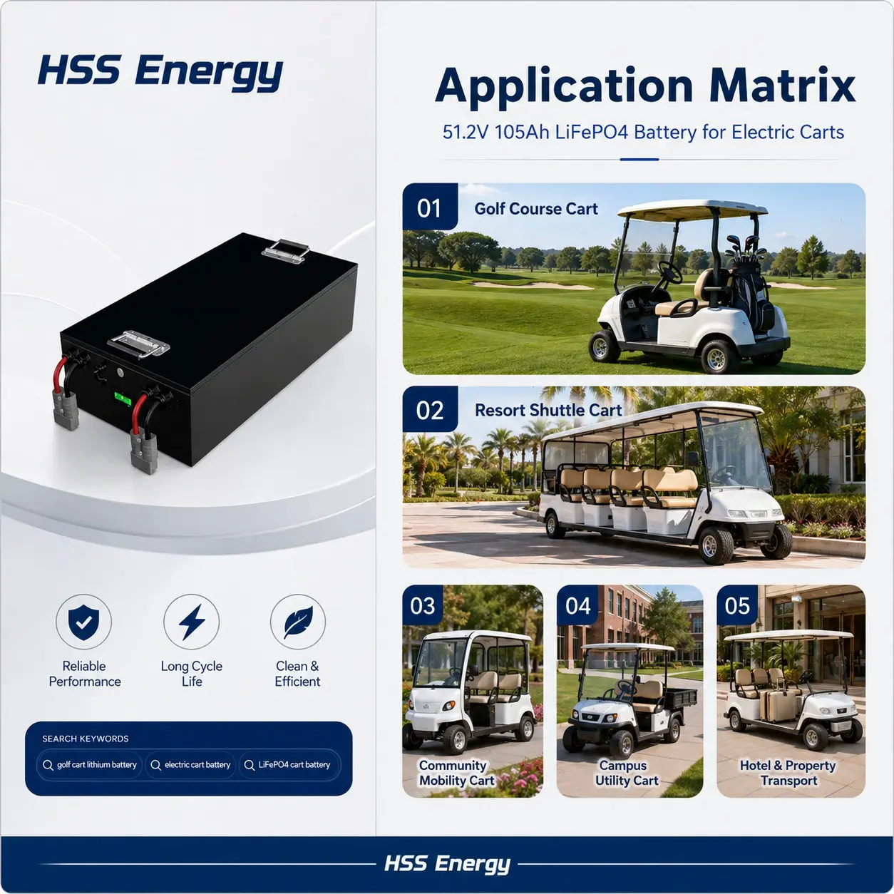 51.2v 105ah Golf Cart Lithium Battery