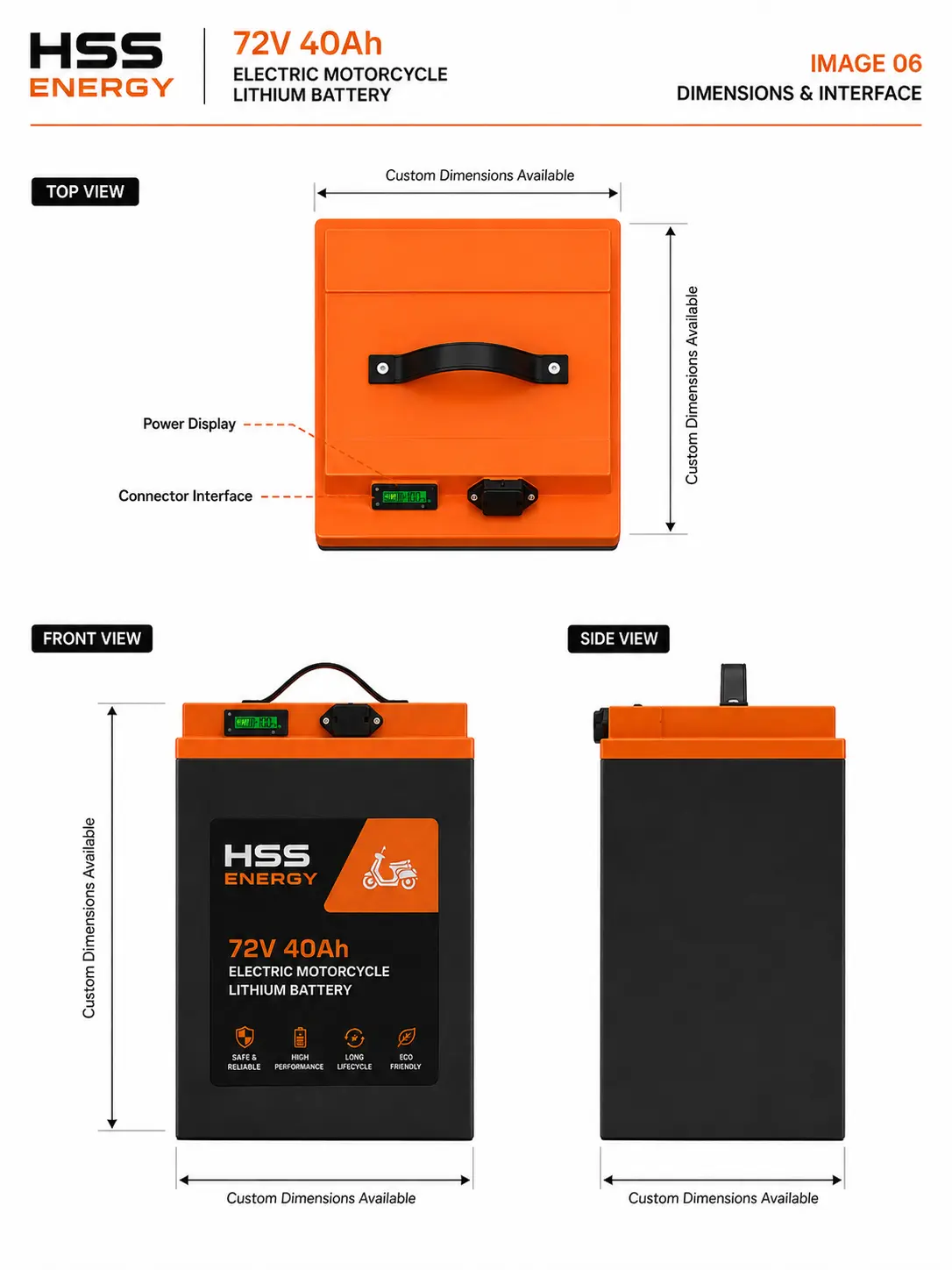 72V 40Ah Electric Motorcycle Lithium Battery
